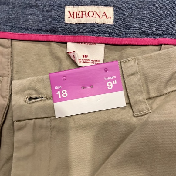 Merona khaki shorts, size 18, inseam 9” - Picture 2 of 5